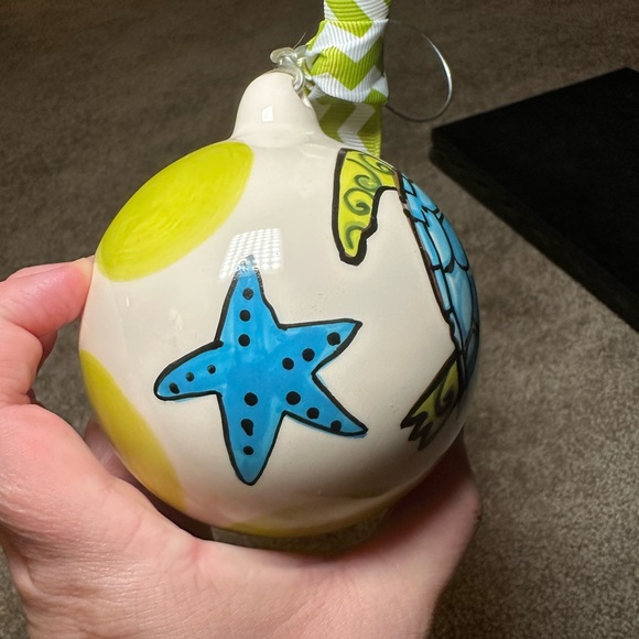 NWT Glory Haus sea turtle ball ornament with Ethan customization - Picture 10 of 13